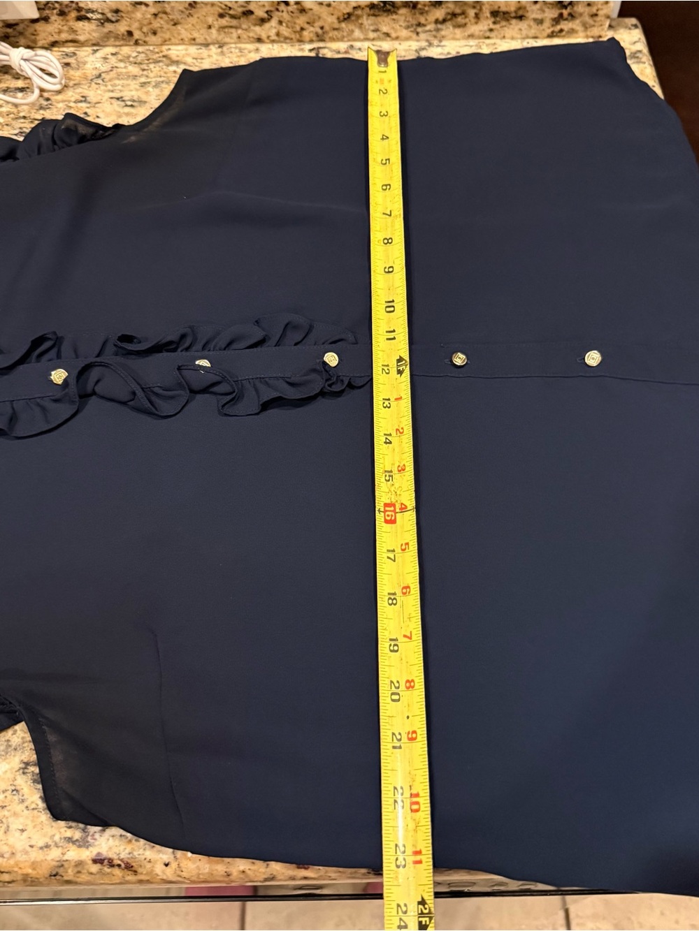 Liz Claiborne Midnight Blue Ruffle Blouse - Picture 6 of 6